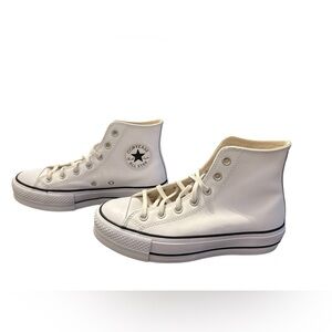 Converse Chuck Taylor All Star Leather Hi-Top Platform Women’s Size 7 White
